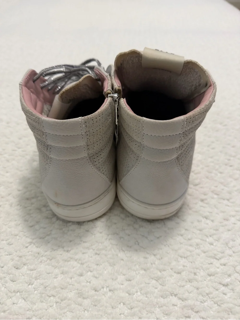 P448 Skate Flax Laser Cut Leather High-Top Zip Sneakers Women’s Size EU40